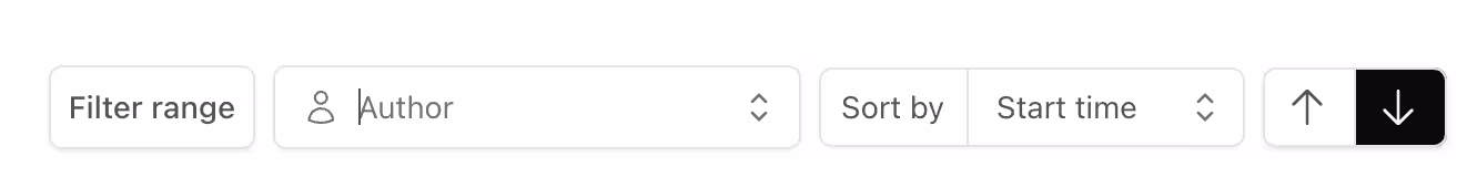 Screenshot of UI showing filters for CIPEs view